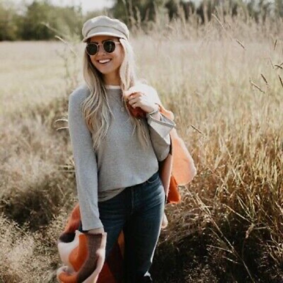 Jackson Rowe Heather Grey Ribbed Bell Sleeve Top - Picture 5 of 5